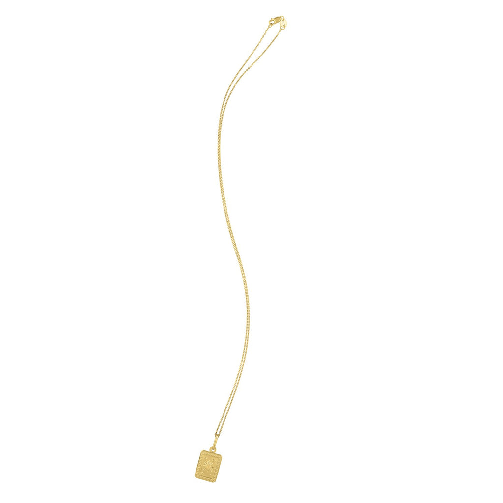 Sun and Stars Necklace in 14K Yellow Gold