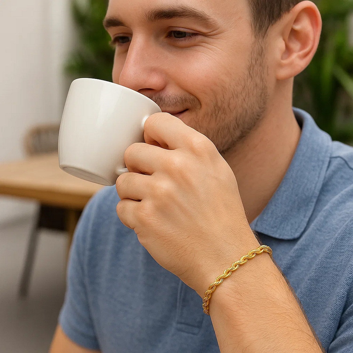 Lite Rope Chain Bracelet in 10k Yellow Gold  (4.00 mm)