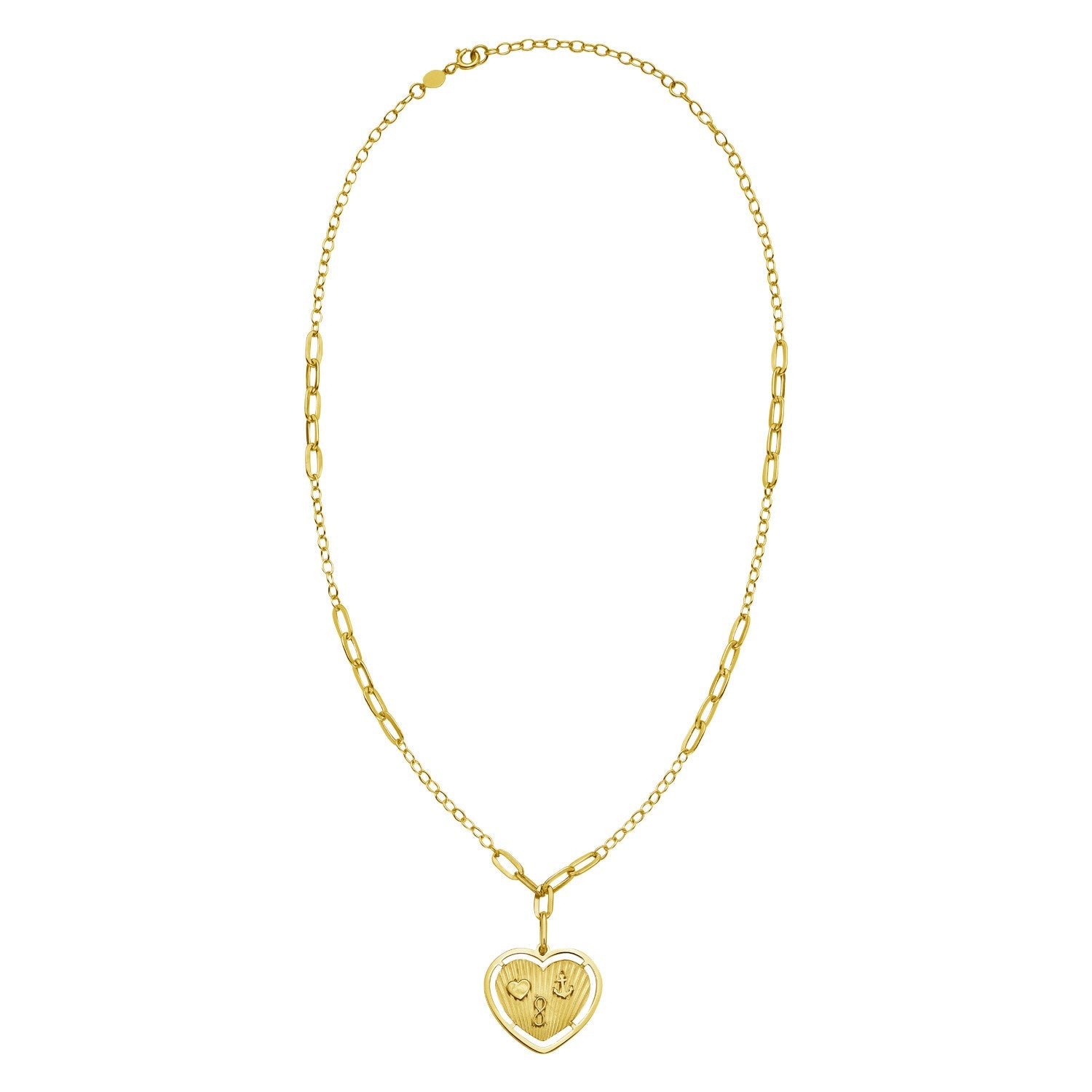 14K Yellow Gold Lucky Forever Heart Necklace