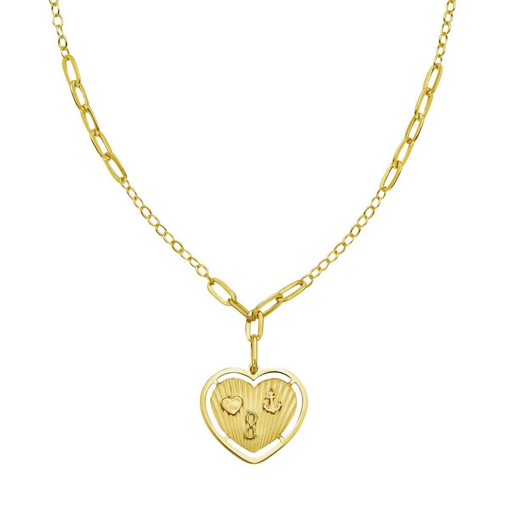 14K Yellow Gold Lucky Forever Heart Necklace