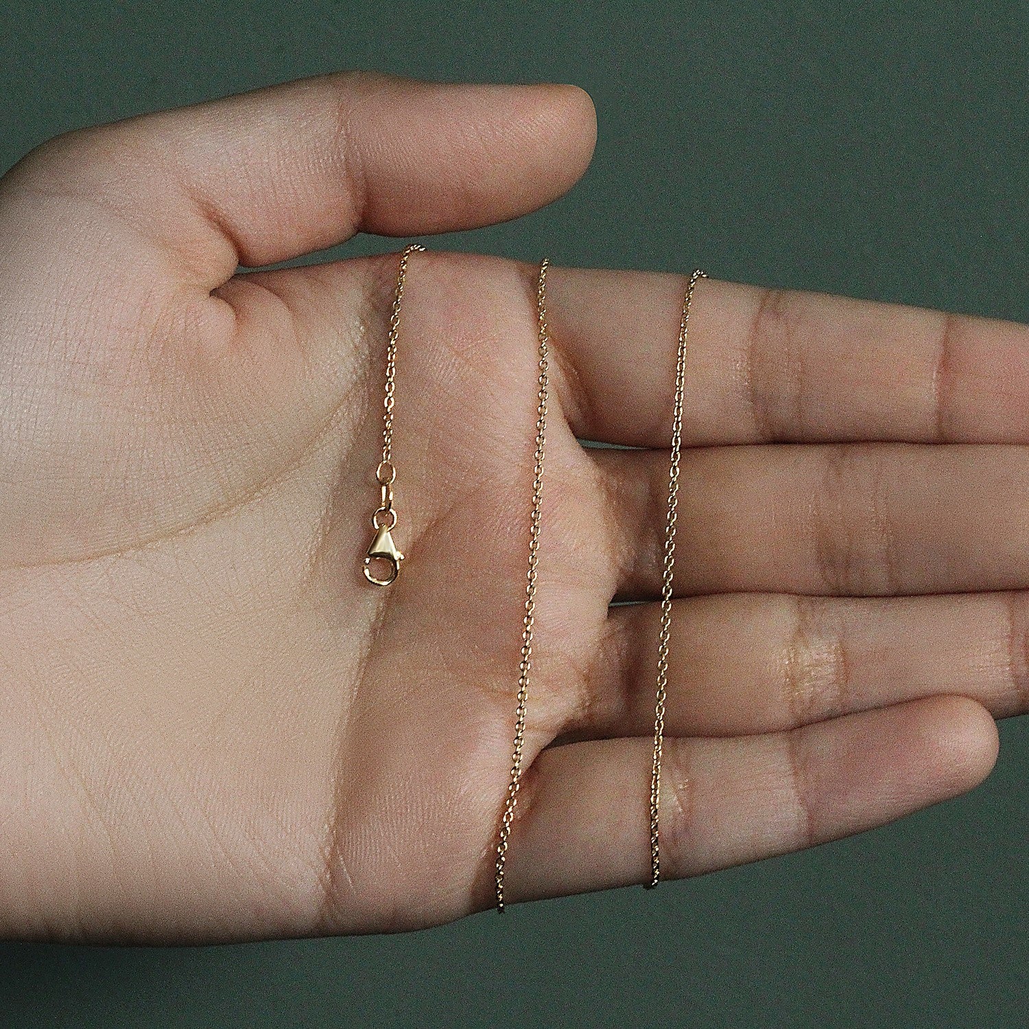 14k Yellow Gold Oval Cable Link Chain (1.10 mm)