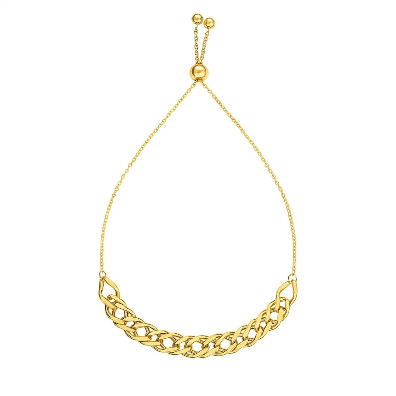Adjustable Chain Bracelet in 14k Yellow Gold (5.00 mm)