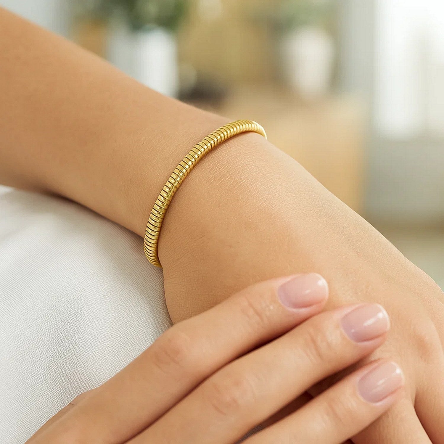 Tubogas Bracelet  in 14K Yellow Gold (5.00 mm)