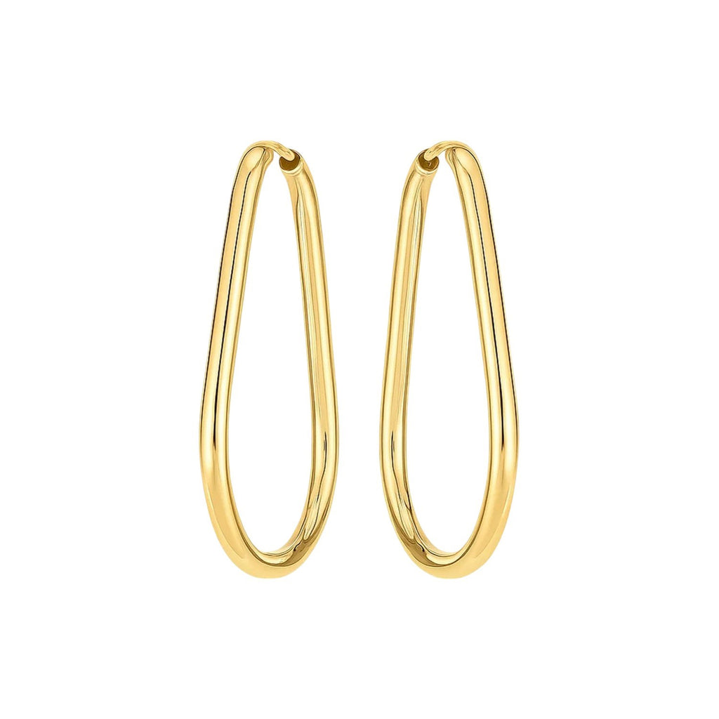 14k Yellow Gold Endless Pear Hoop Earrings