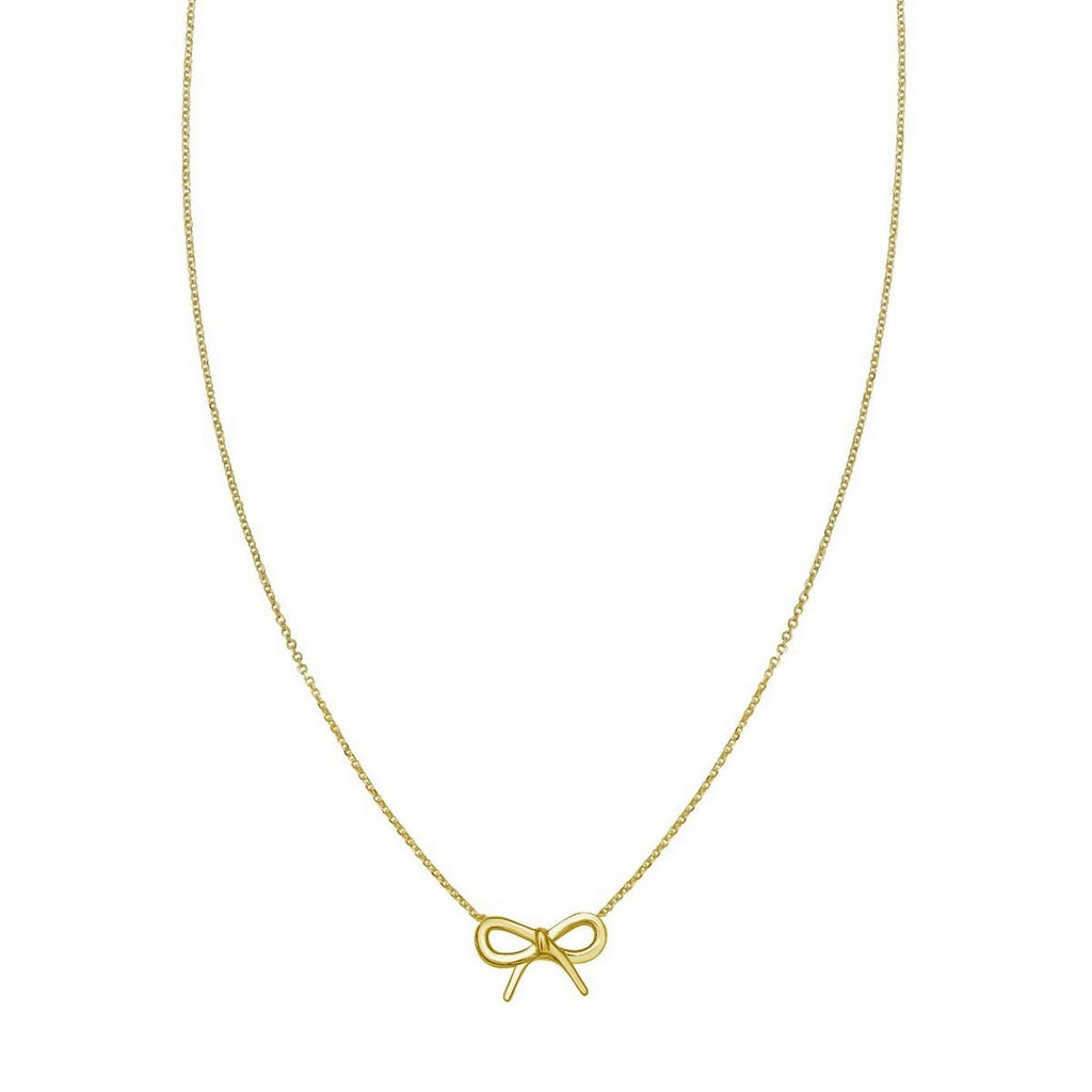 14K Yellow Gold Small Bow Necklace