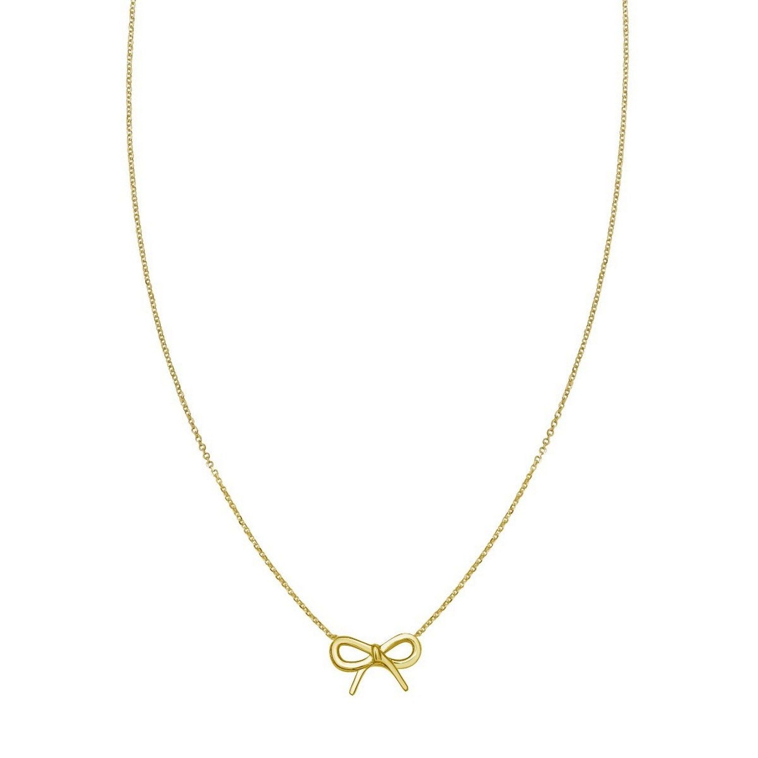 14K Yellow Gold Small Bow Necklace