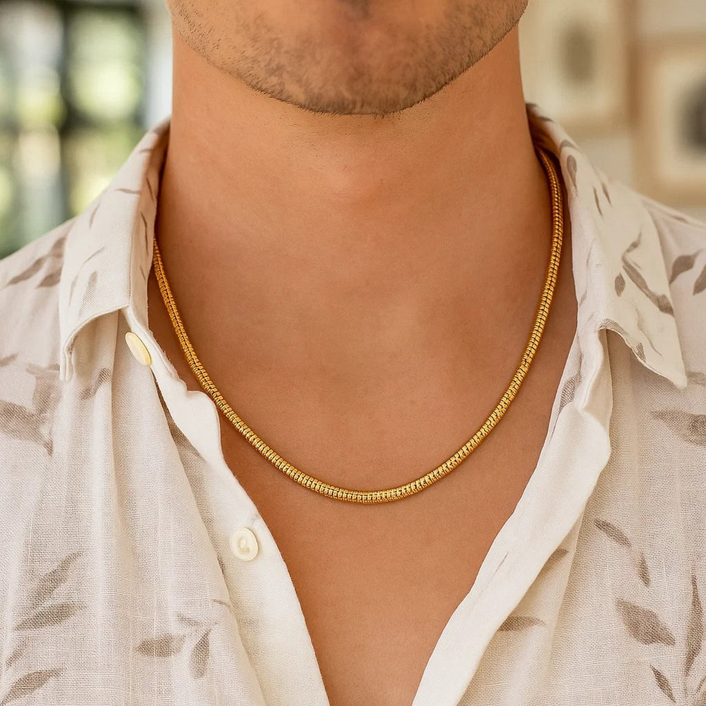 14K Yellow Gold Lite Oval Snake Chain (3.30 mm)