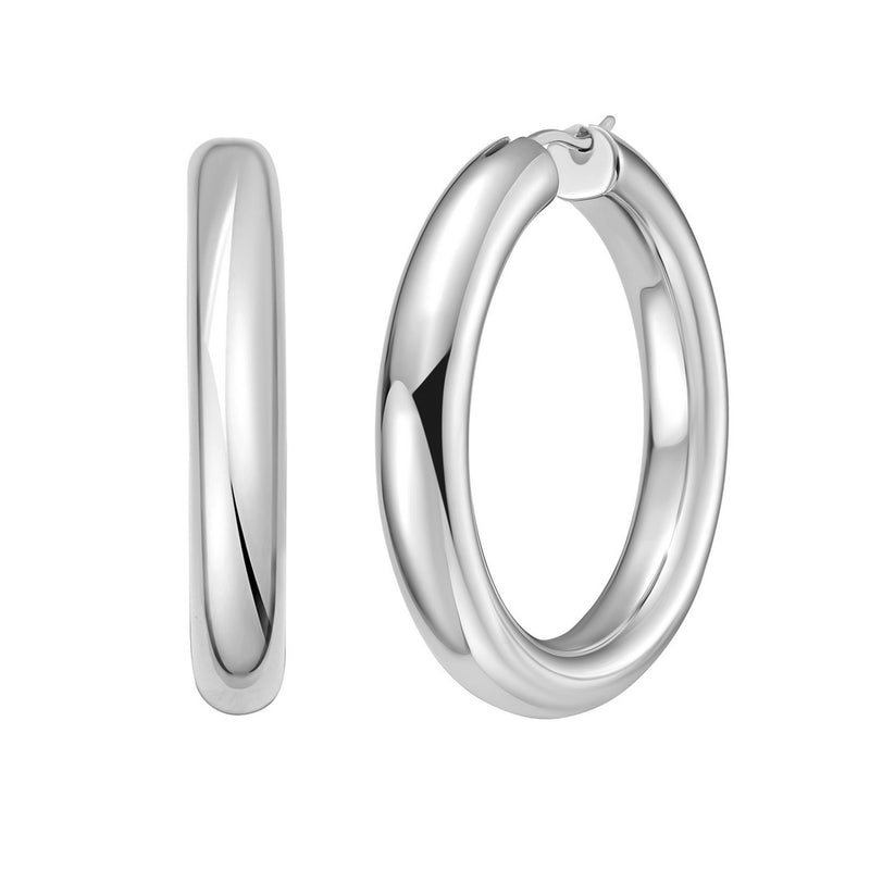 Sterling Silver Round Hoop Earrings