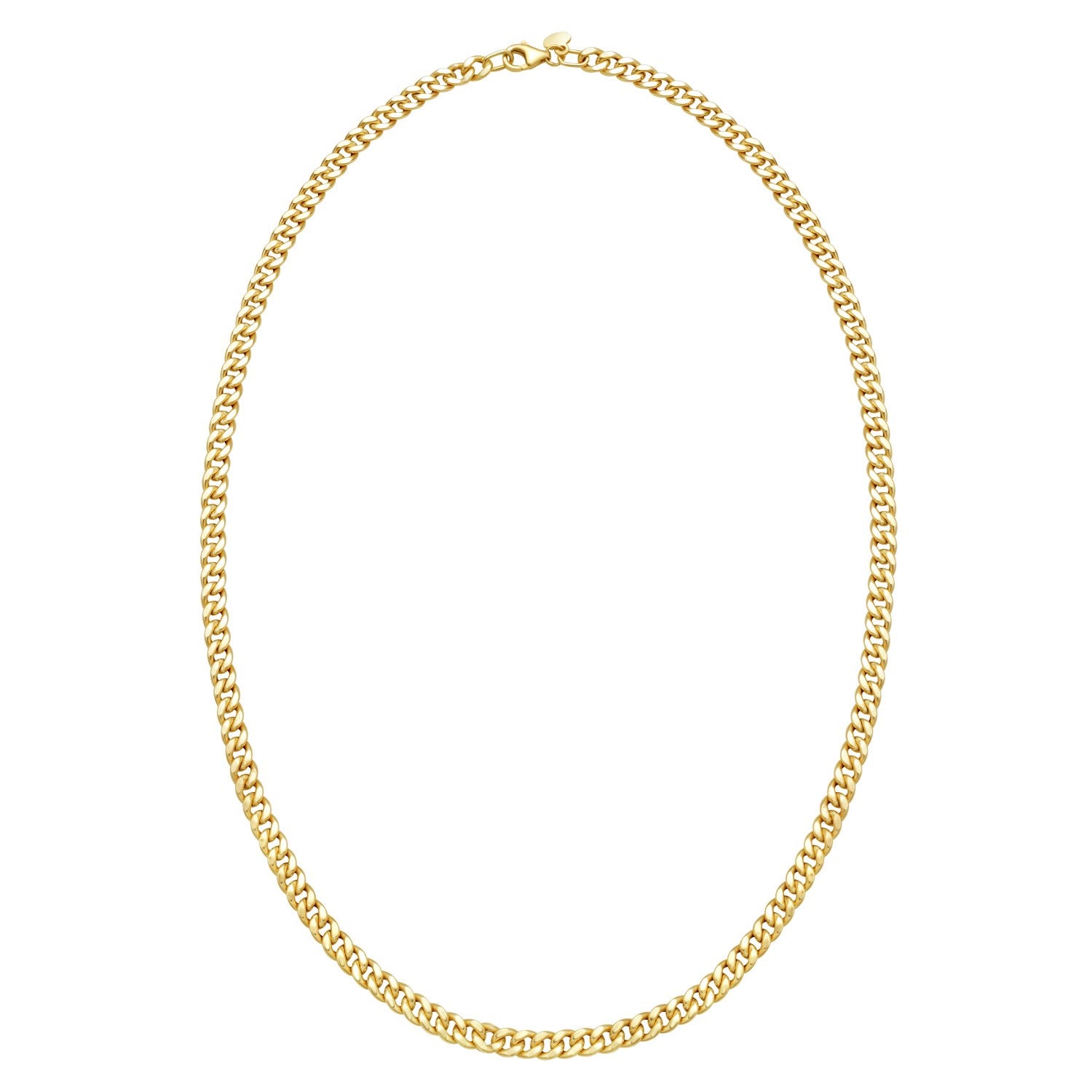 14K Yellow Gold Petite Faceted Cuban Link Chain Necklace (4.50 mm)
