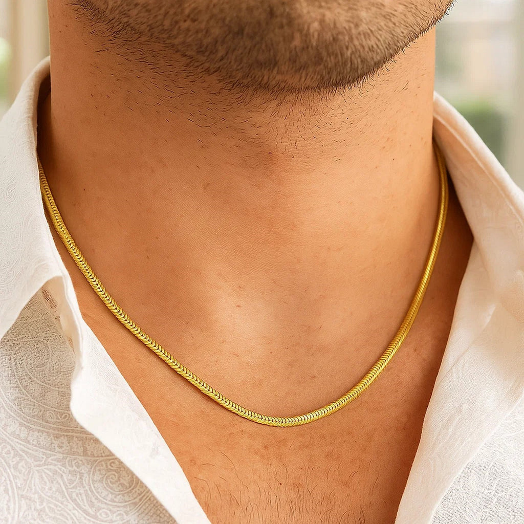 14K Yellow Gold Oval Snake Chain (3.30 mm)