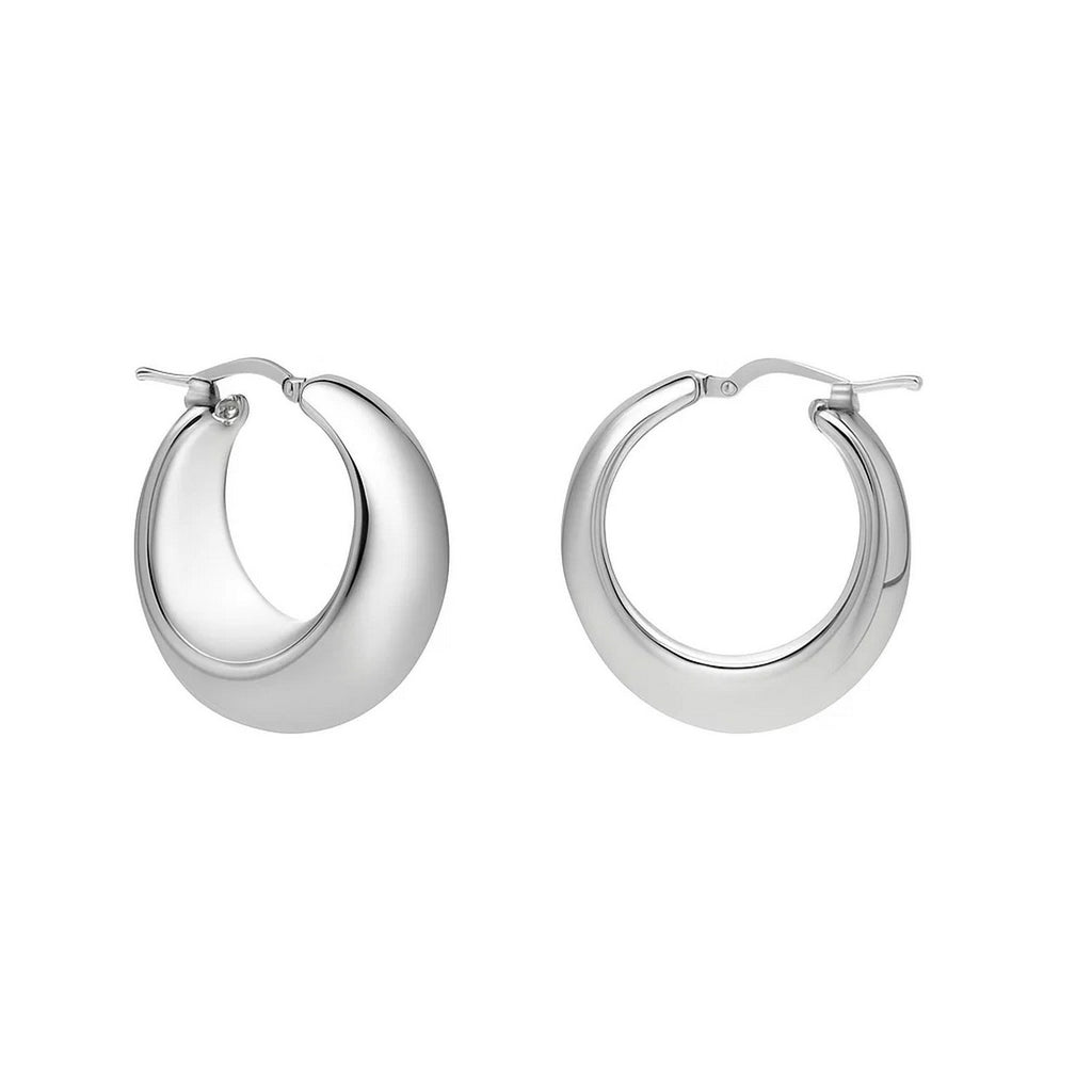 Sterling Silver Sculpted Hoop Earrings