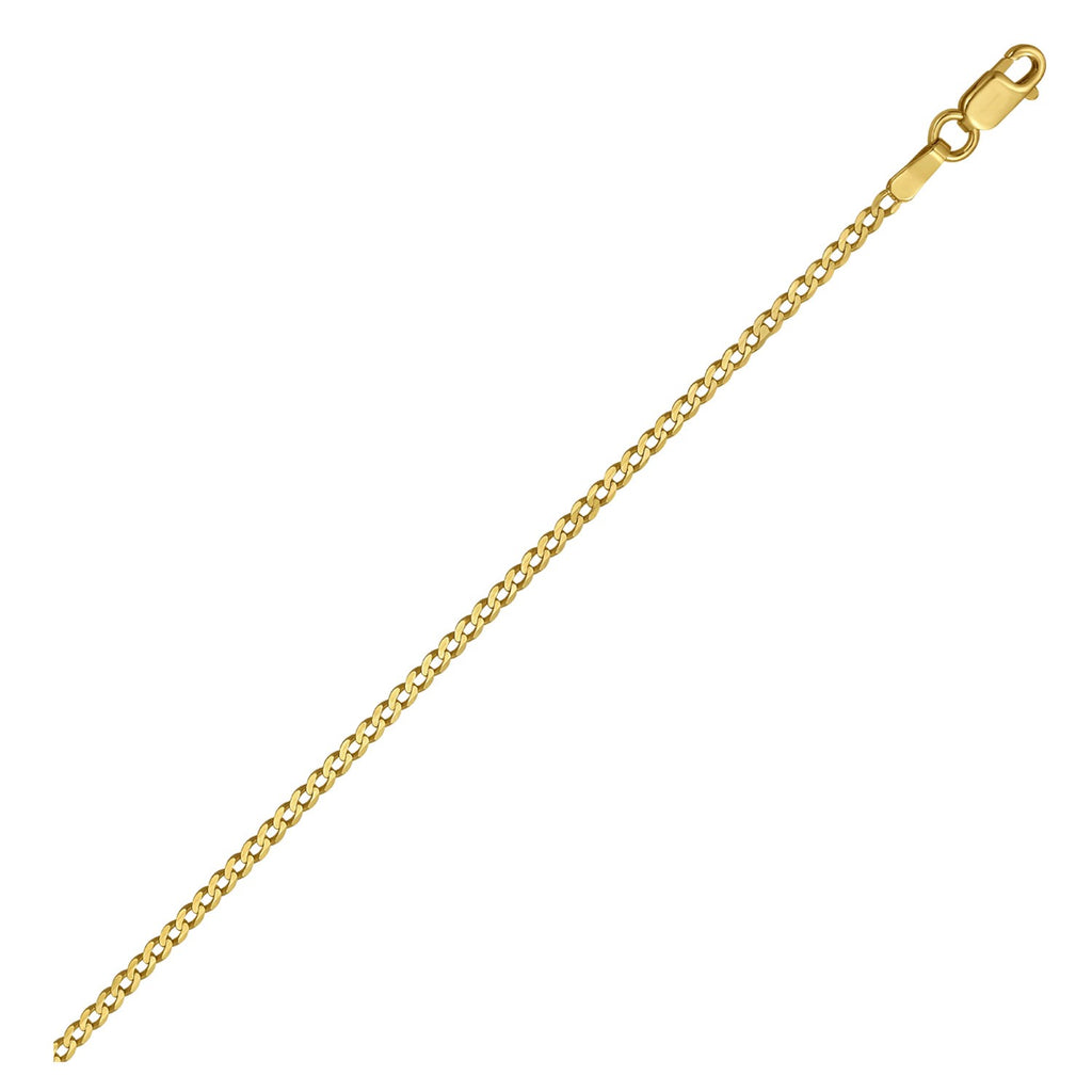 14k Yellow Gold Solid Curb Chain (2.60 mm)