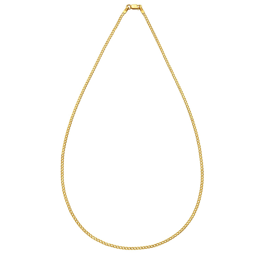 14k Yellow Gold Solid Curb Chain (2.60 mm)