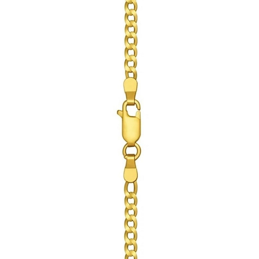 14k Yellow Gold Solid Curb Chain (2.60 mm)