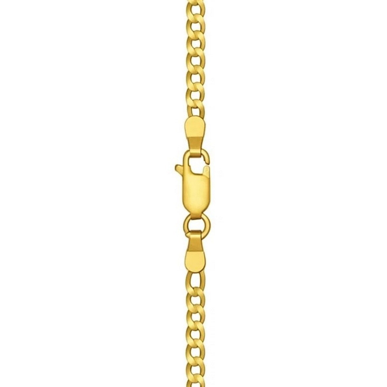 14k Yellow Gold Solid Curb Chain (2.60 mm)