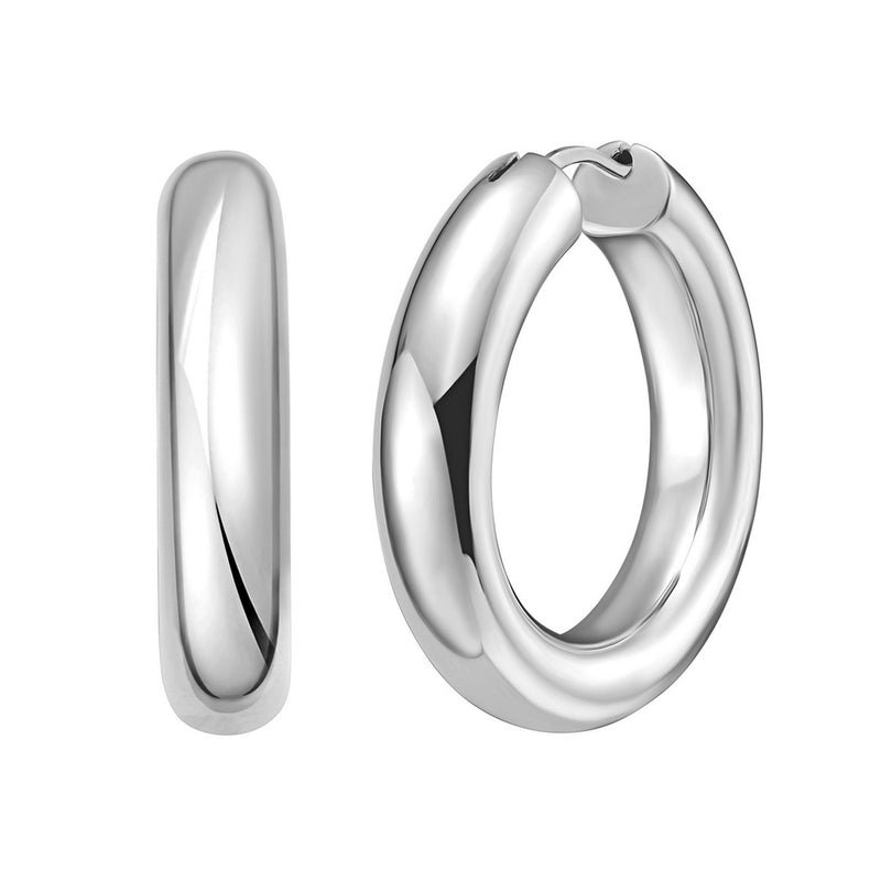 Sterling Silver Round Hoop Earrings