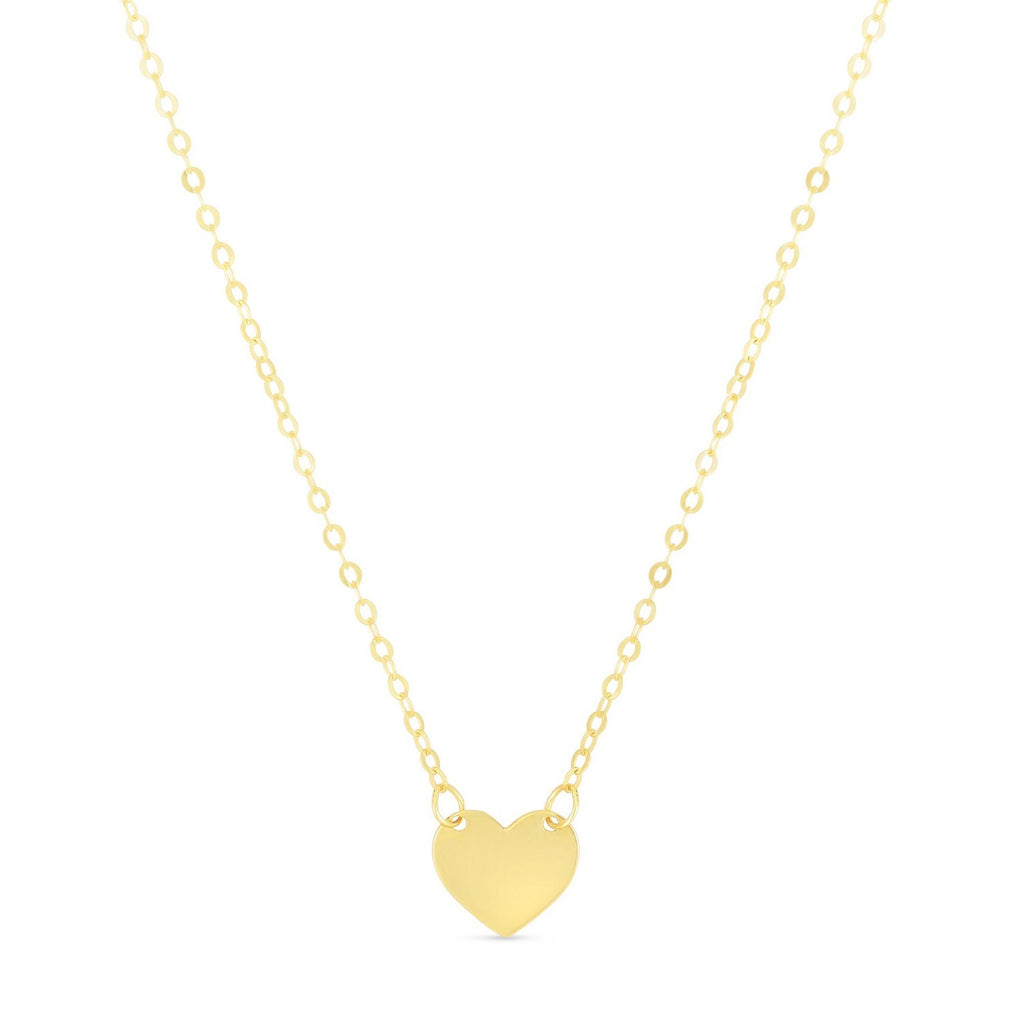 14k Yellow Gold Polished Mini Heart Necklace