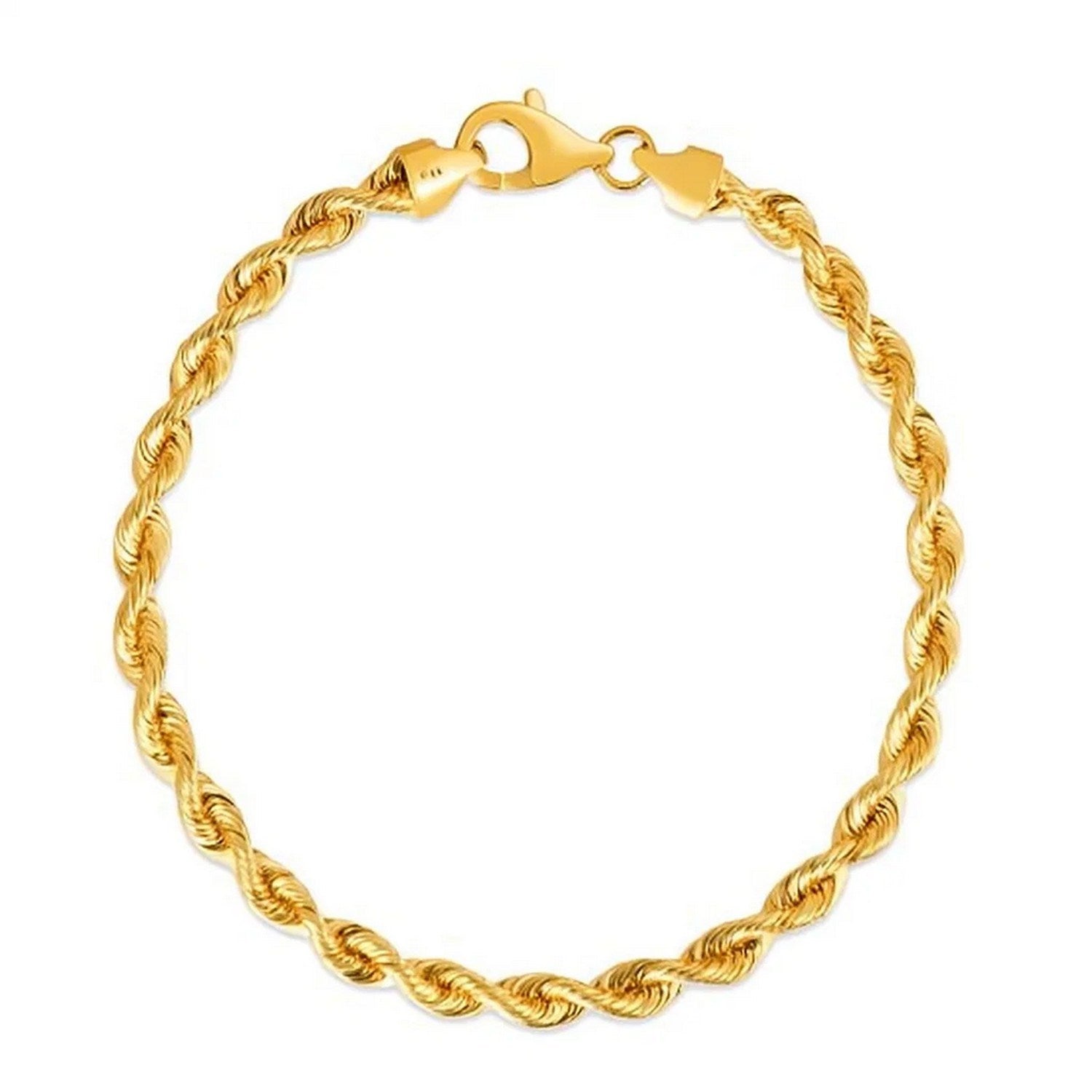 Silk Rope Chain Bracelet in 14k Yellow Gold  (4.30 mm)