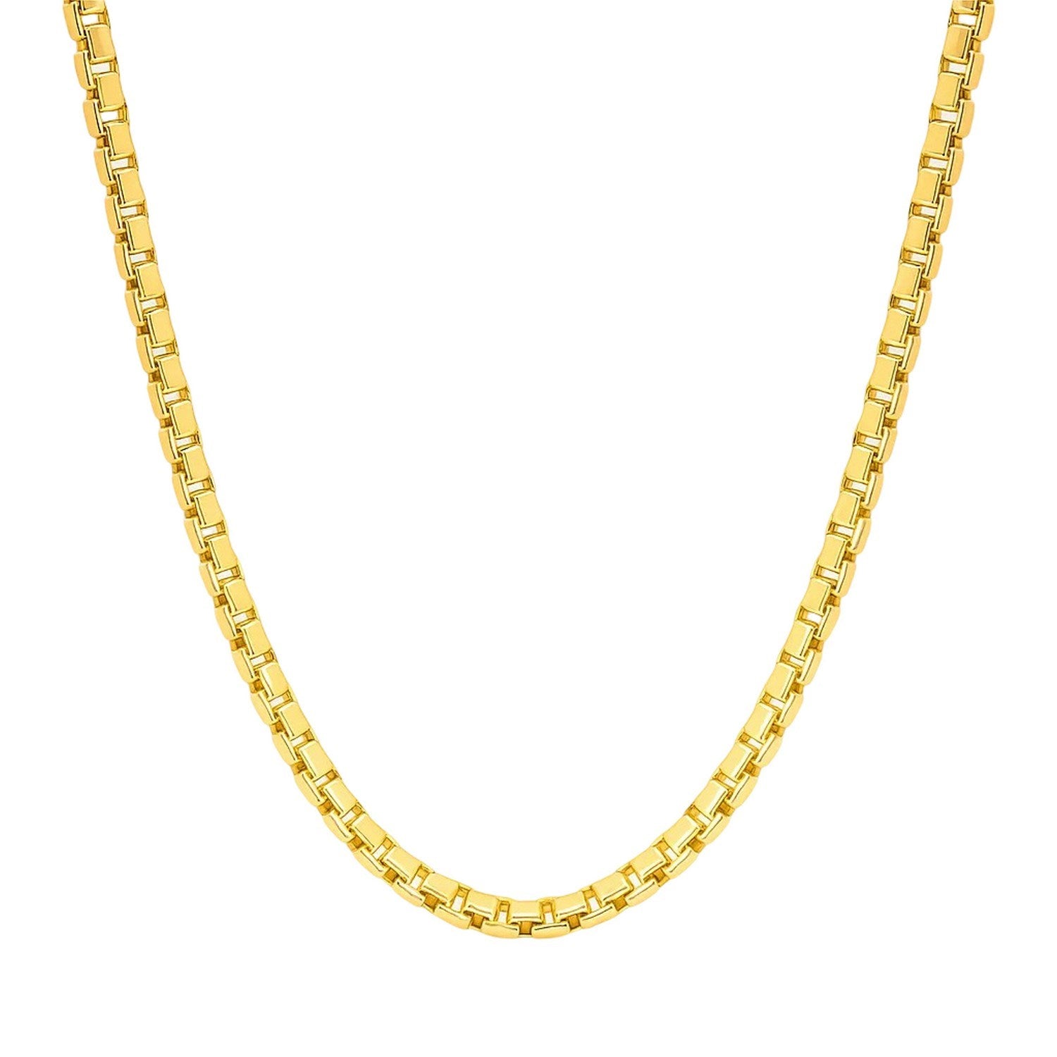 14k Yellow Gold Semi Solid Box Chain (2.5 mm)