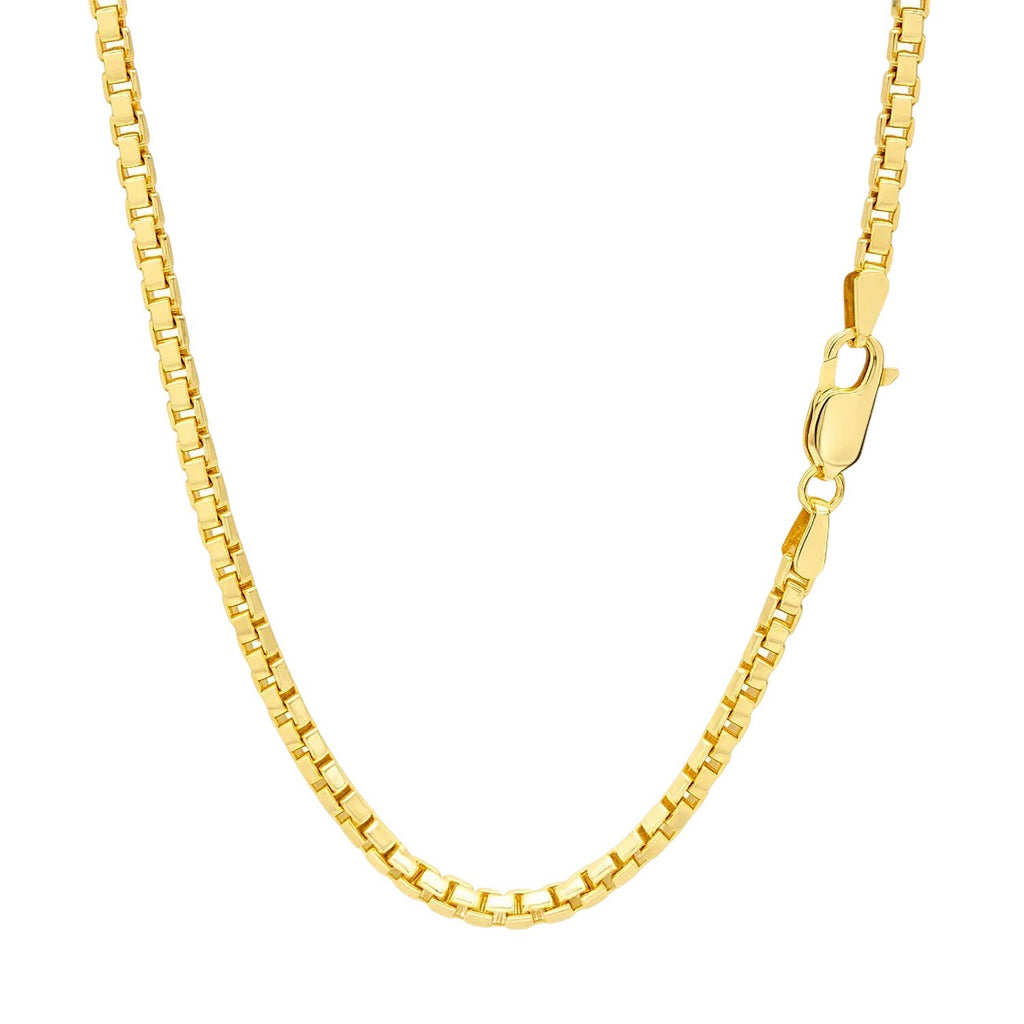 14k Yellow Gold Semi Solid Box Chain (2.5 mm)