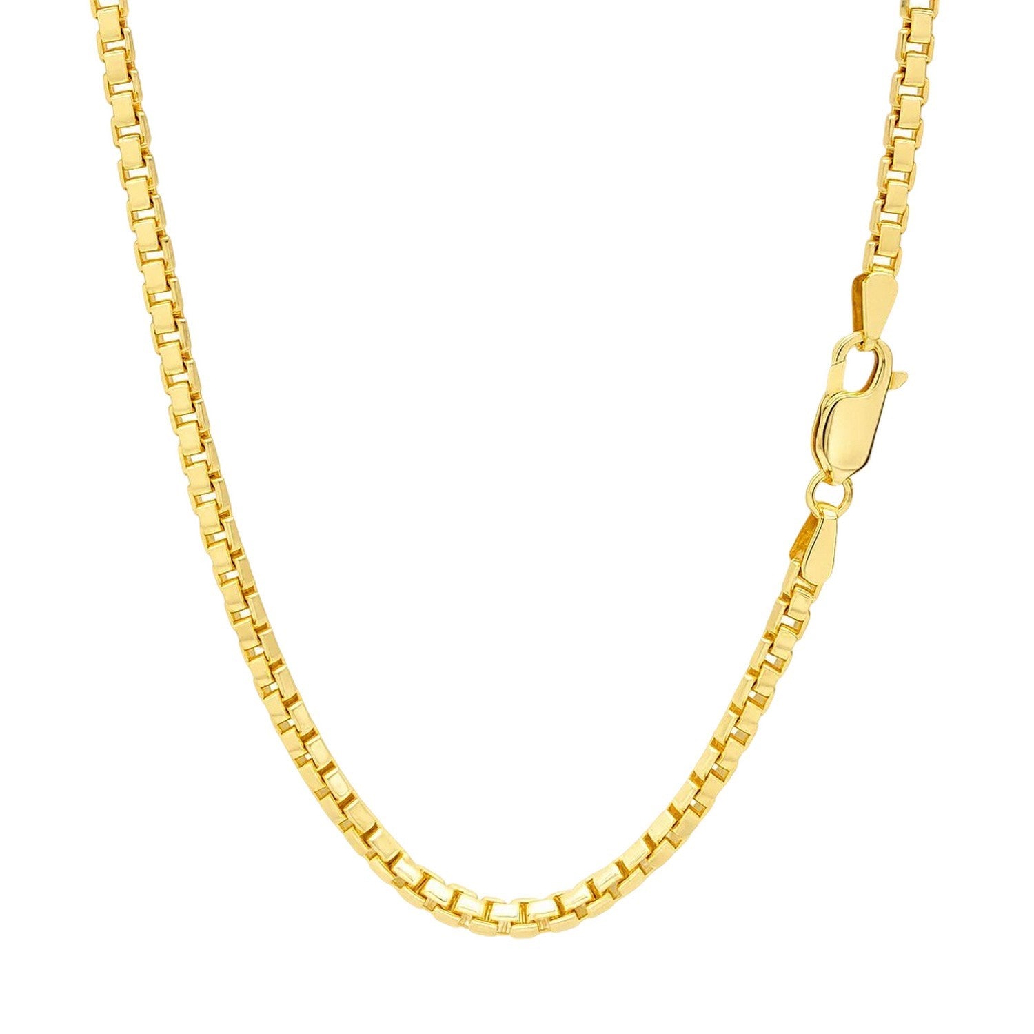 14k Yellow Gold Semi Solid Box Chain (2.5 mm)