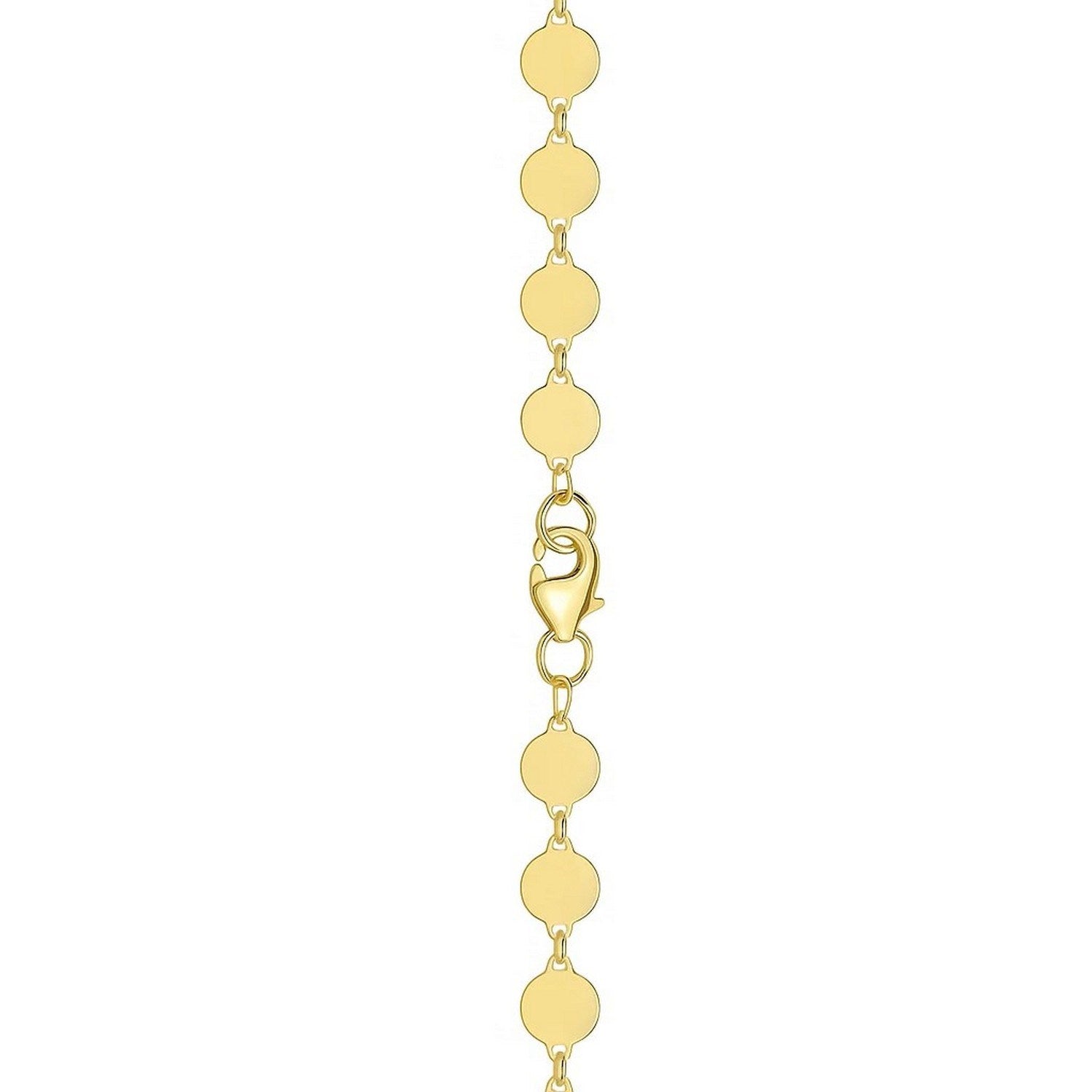 14k Yellow Gold Necklace with Polished Circles