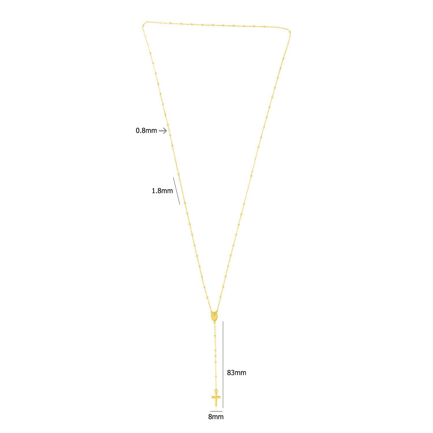 14k Yellow Gold Rosary Necklace