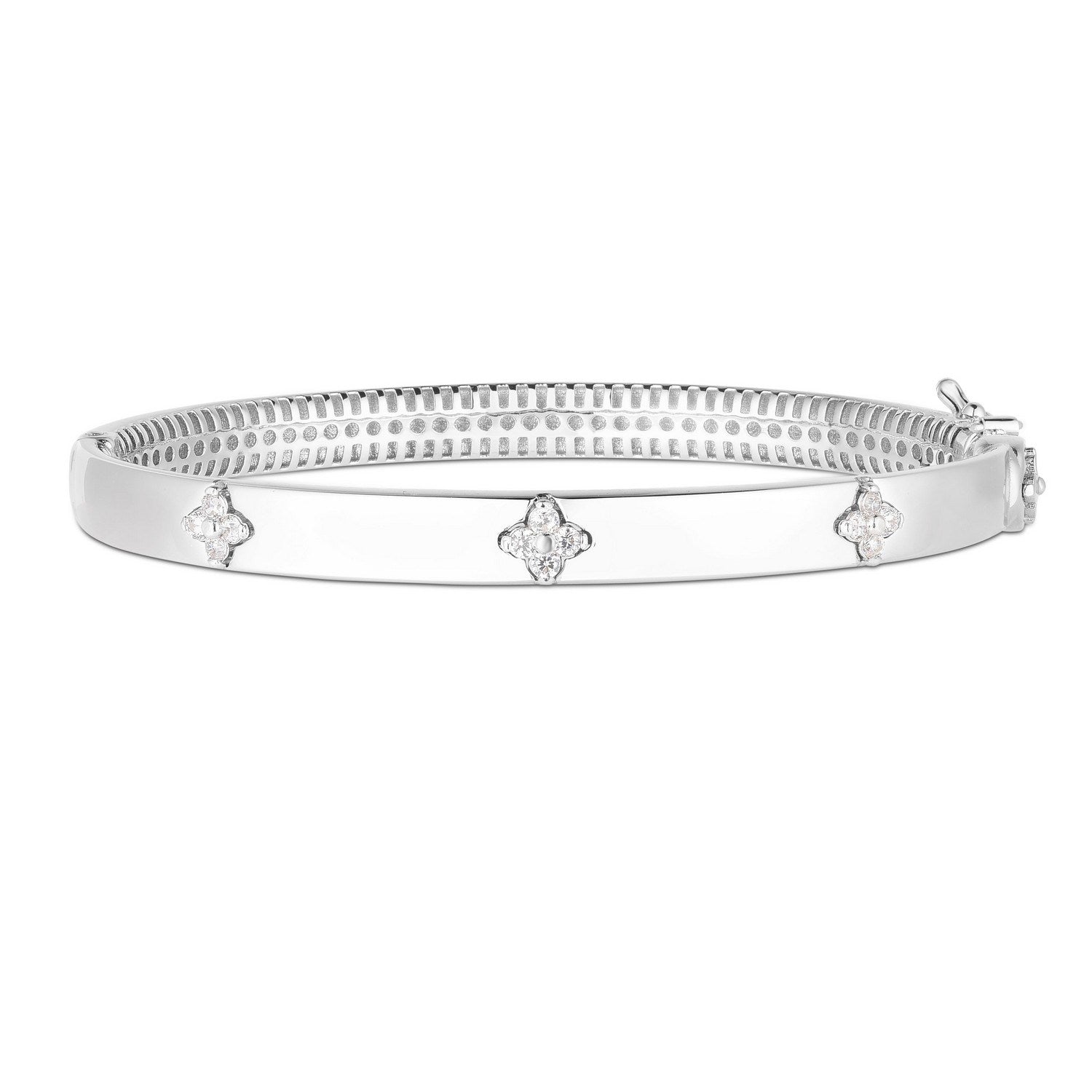 14k White Gold Trilogy Diamond Bangle (5.40 mm)