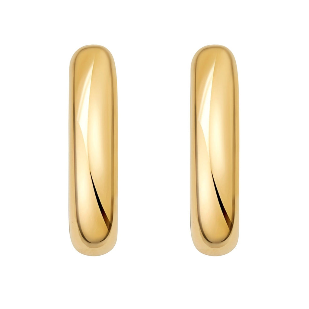 Sterling Silver Yellow Gold Plated Round Hoop Earrings