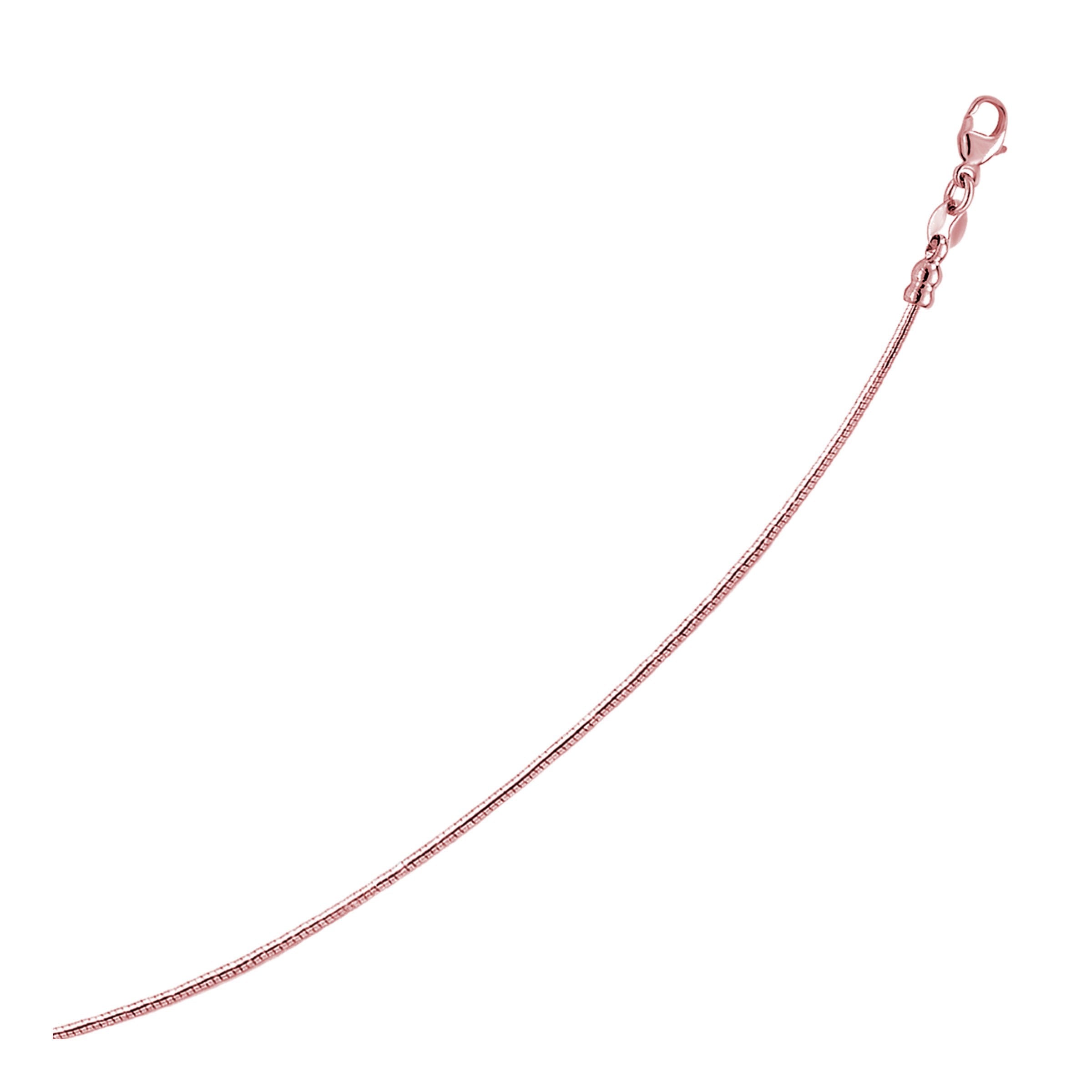 14k Rose Gold Necklace in a Round Omega Chain Style