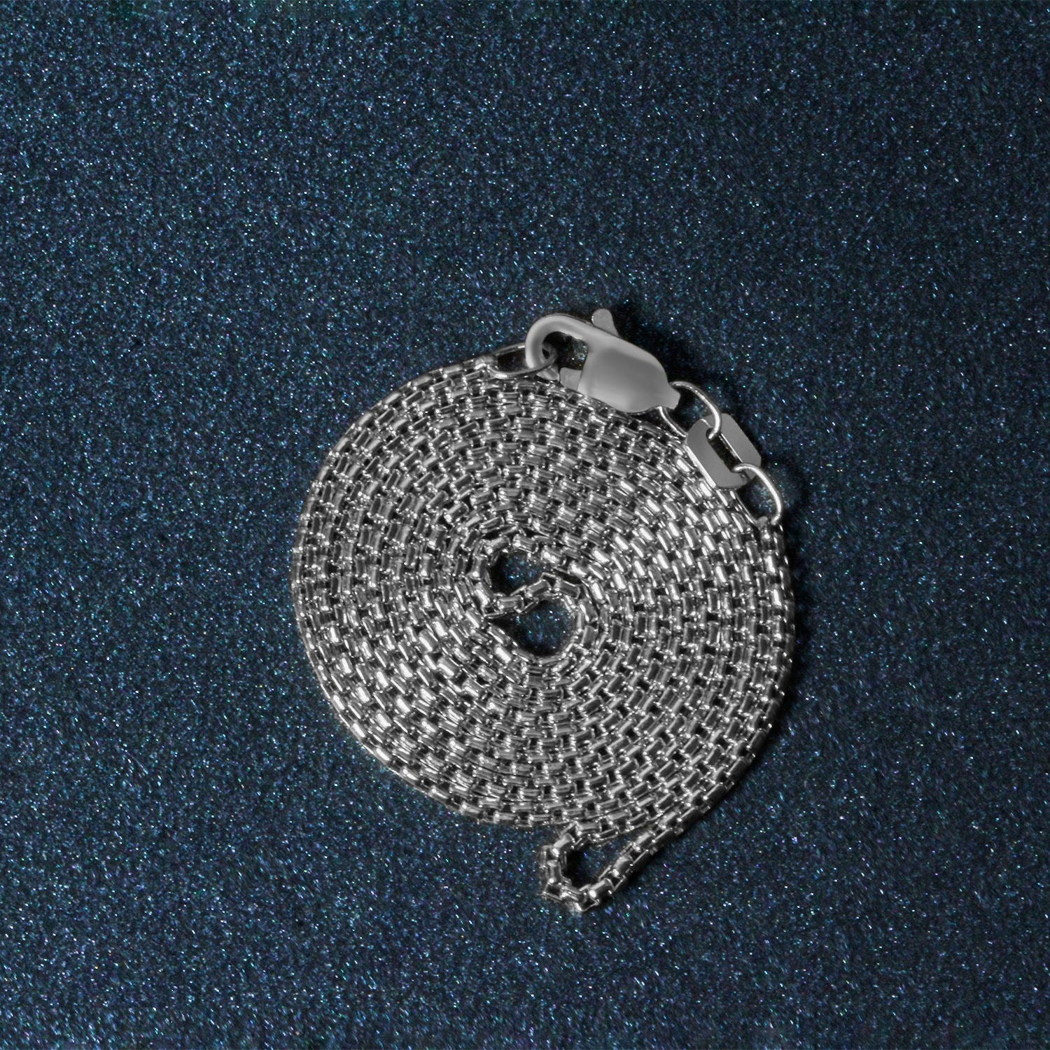 Sterling Silver Rhodium Plated Round Box Chain (1.30 mm)