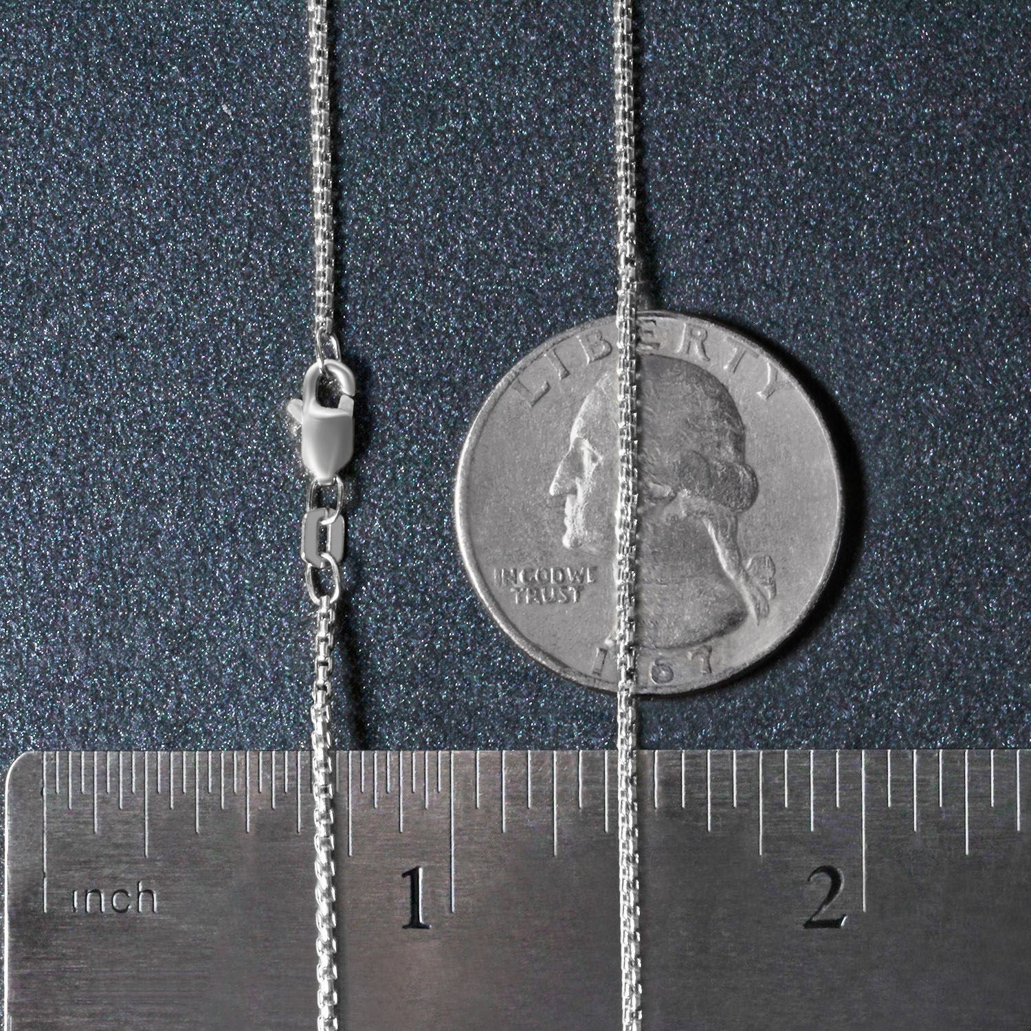 Sterling Silver Rhodium Plated Round Box Chain (1.30 mm)