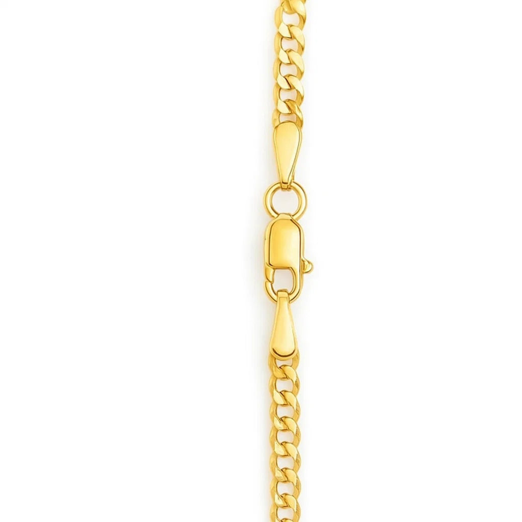 14K Yellow Gold Multi Gemstone Curb Chain Necklace