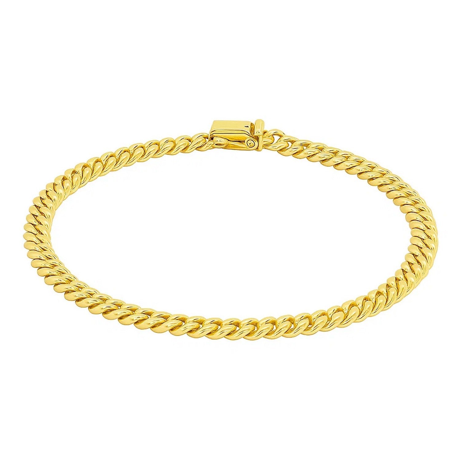 10k Yellow Gold Classic Miami Cuban Solid Bracelet (5.00 mm)