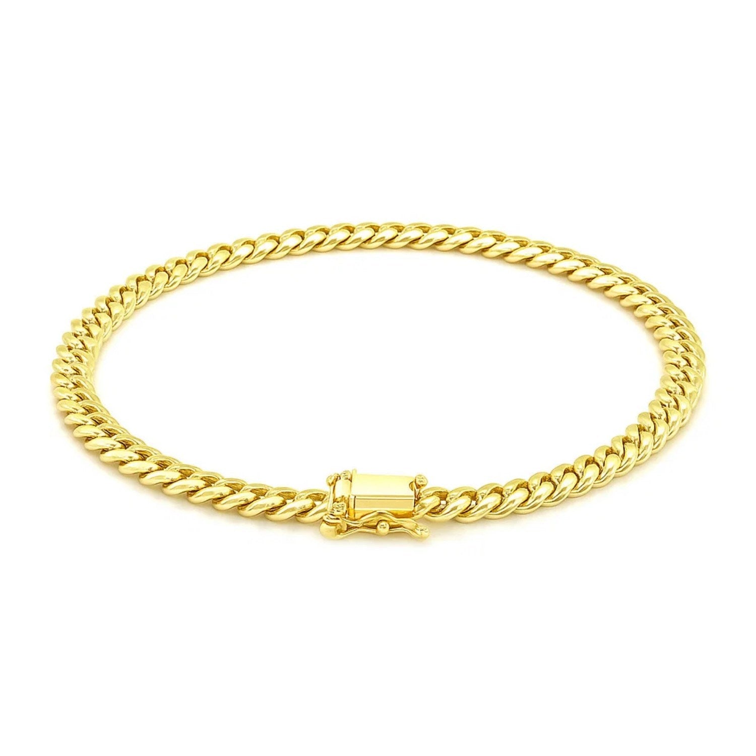 10k Yellow Gold Classic Miami Cuban Solid Bracelet (5.00 mm)