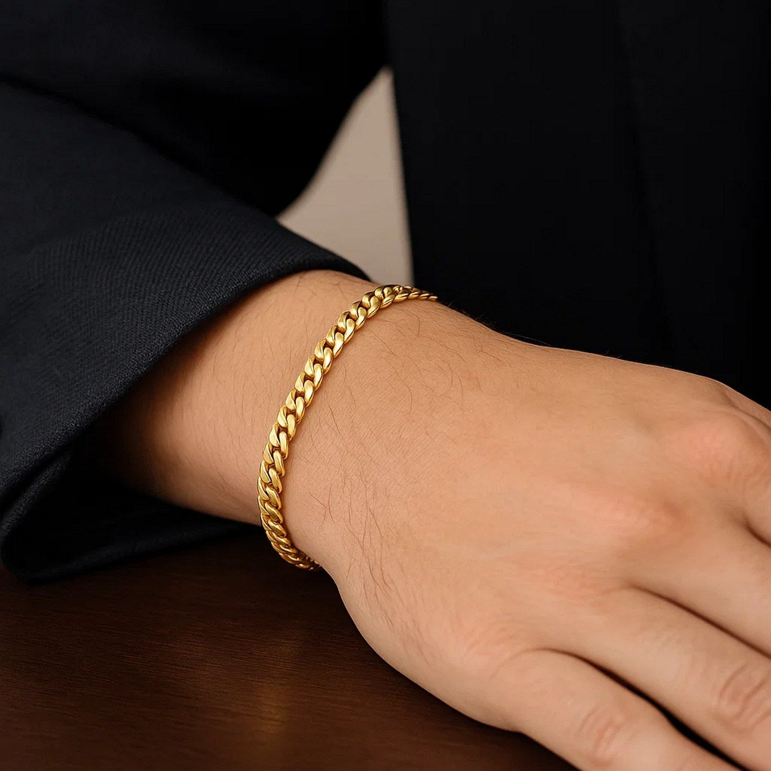 10k Yellow Gold Classic Miami Cuban Solid Bracelet (5.00 mm)