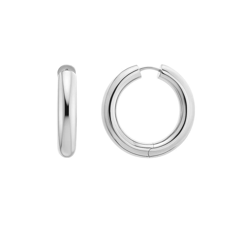 Sterling Silver Round Hoop Earrings