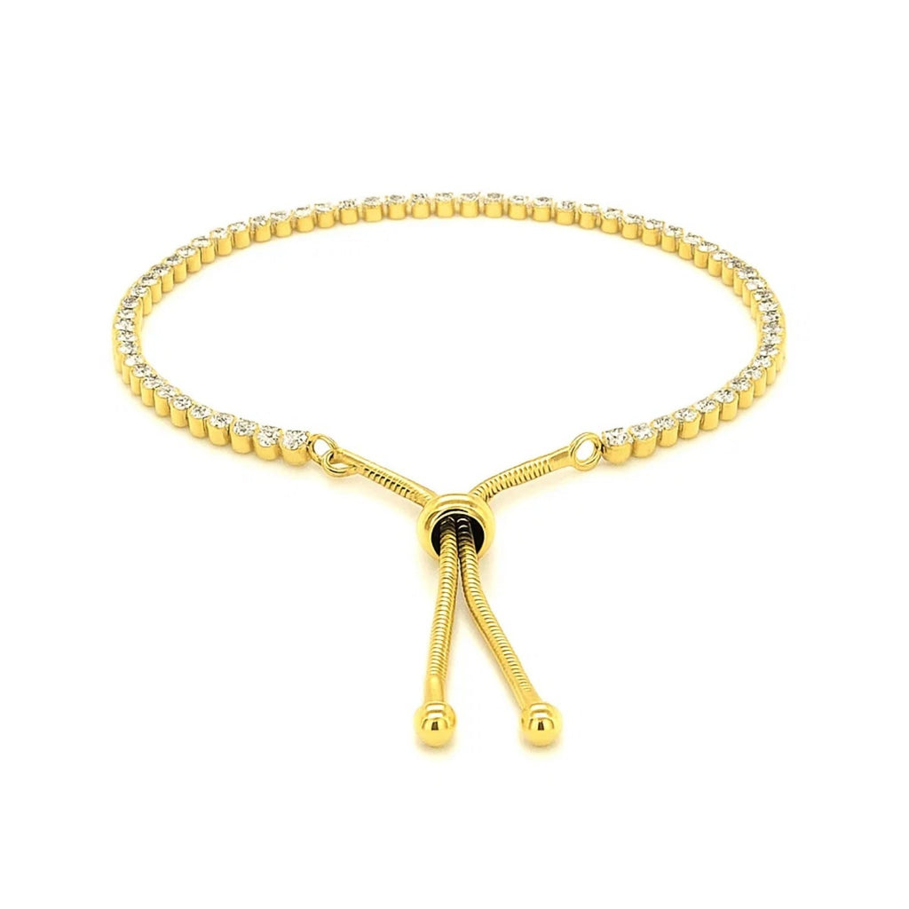 Adjustable Tennis Style Bracelet with Cubic Zirconia in Sterling Silver(5.10 mm)