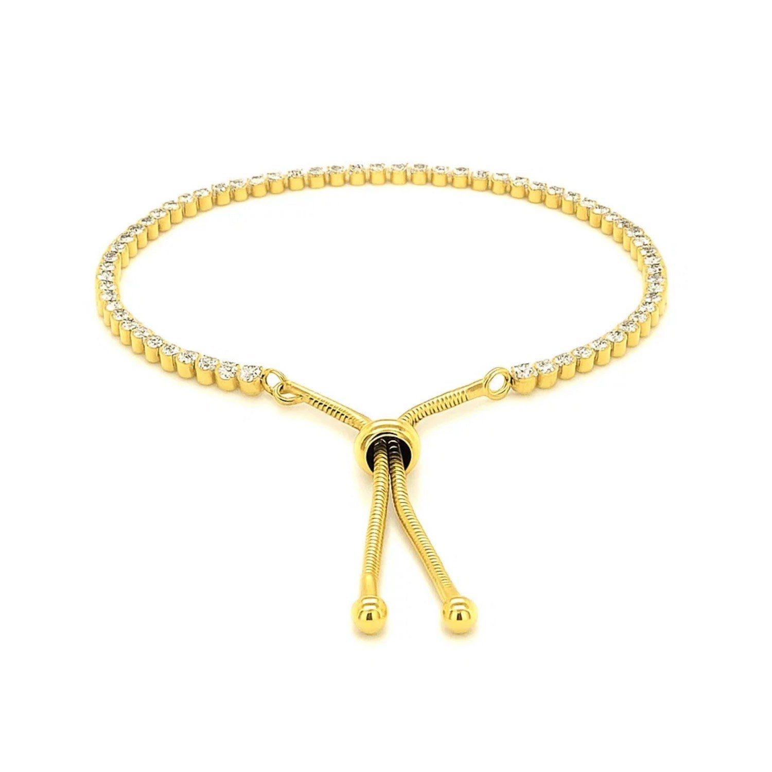 Adjustable Tennis Style Bracelet with Cubic Zirconia in Sterling Silver(5.10 mm)