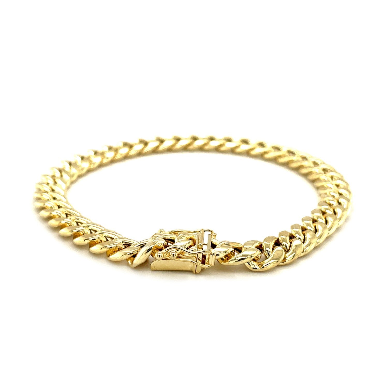 10k Yellow Gold Semi Solid Miami Cuban Bracelet (7.20 mm)