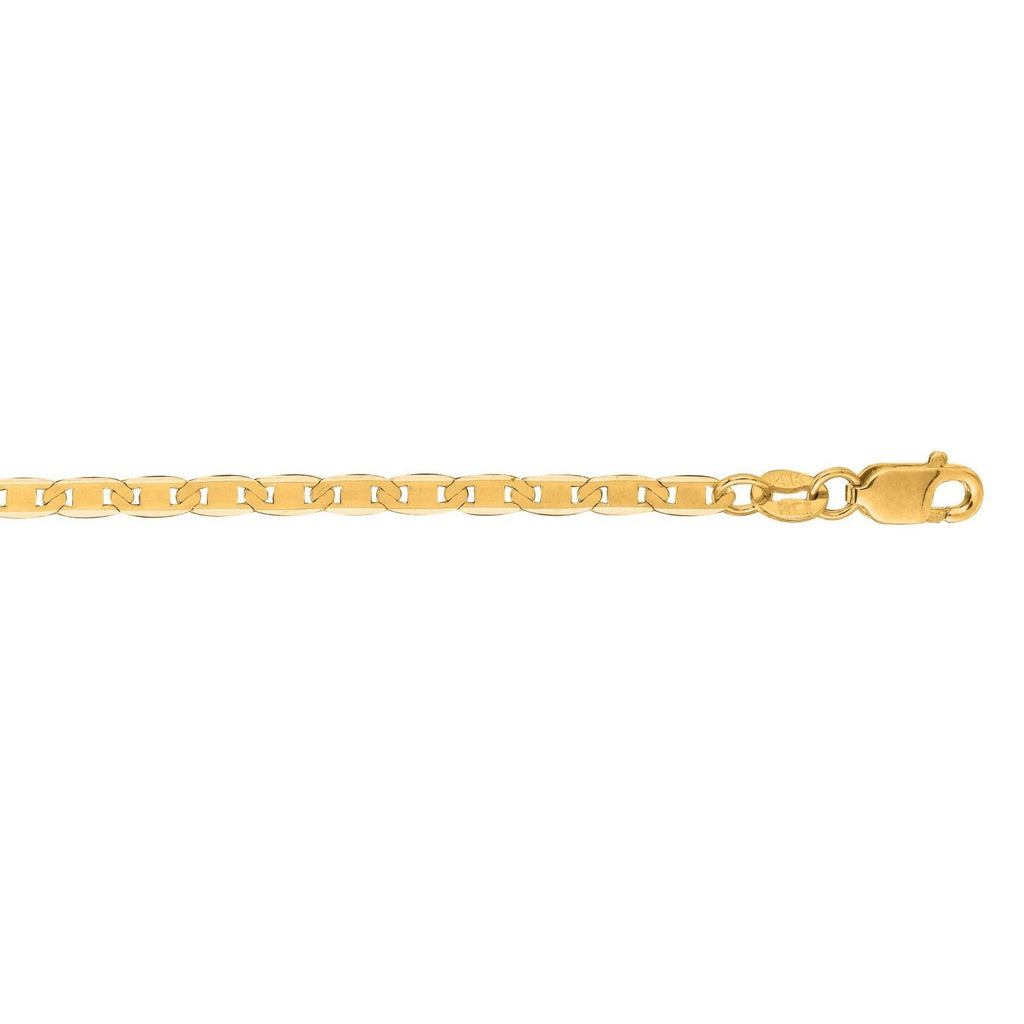 2.3mm 10k Yellow Gold Mariner Link Anklet