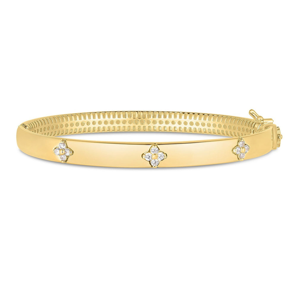 14k Yellow Gold Trilogy Diamond Bangle (5.40 mm)