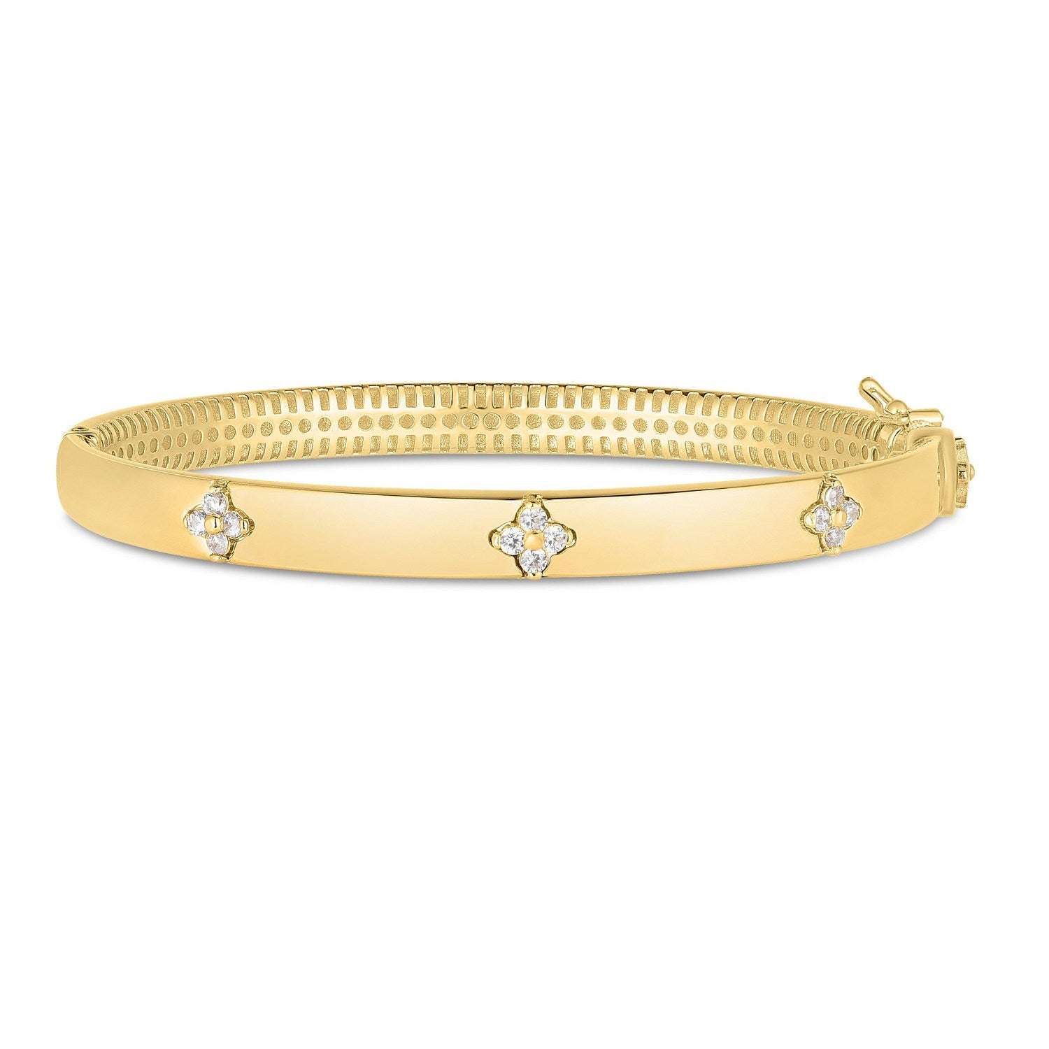 14k Yellow Gold Trilogy Diamond Bangle (5.40 mm)