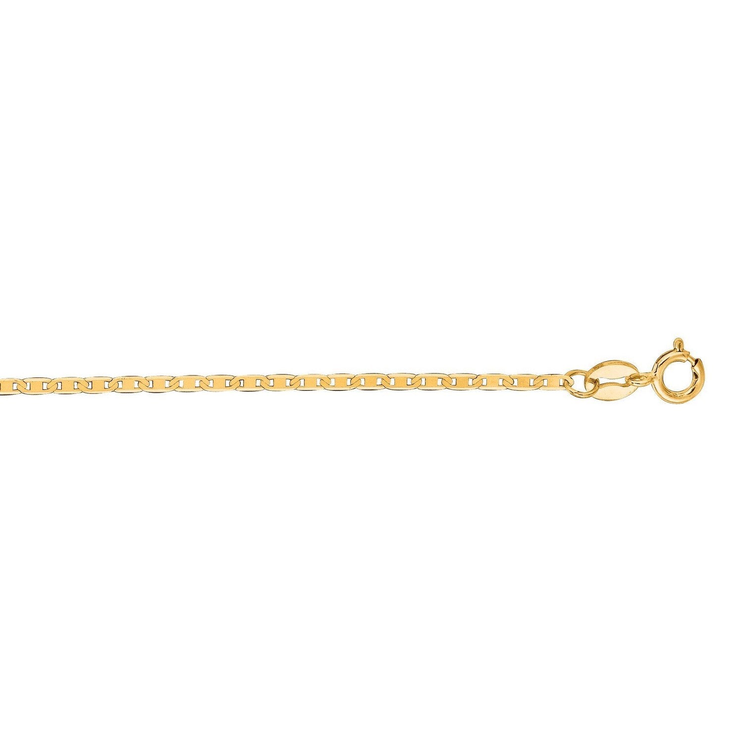10k Yellow Gold Mariner Link Anklet 1.2mm