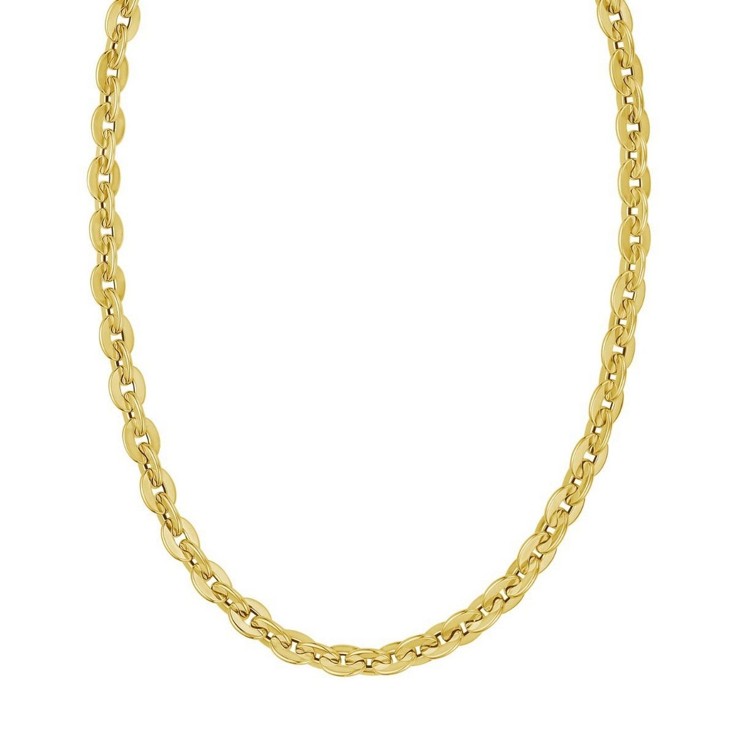 14K Yellow Gold Mirror Rolo Link Chain Necklace (7.30 mm)