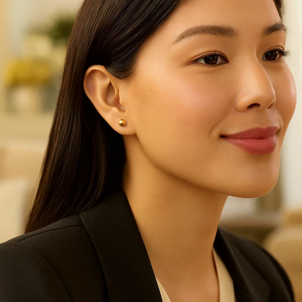 14k Yellow Gold Ball Style Stud Earrings (4mm)