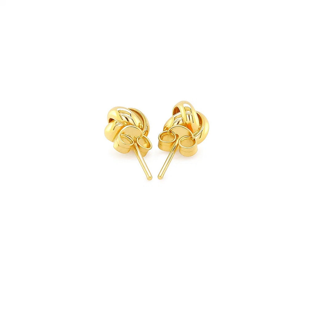 10k Yellow Gold Love Knot Stud Earrings(9mm)