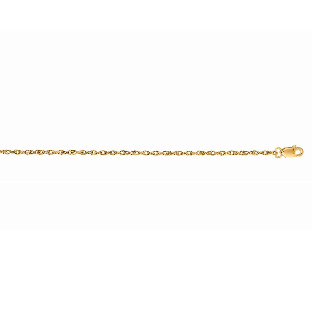 14k Yellow Gold Machine Rope Chain (1.10 mm)