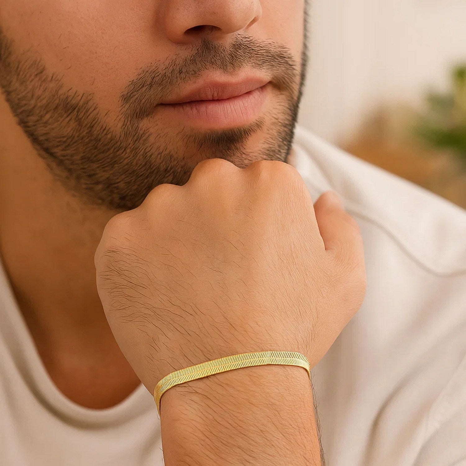 14k Yellow Gold Super Flex Herringbone Bracelet (3.80 mm)