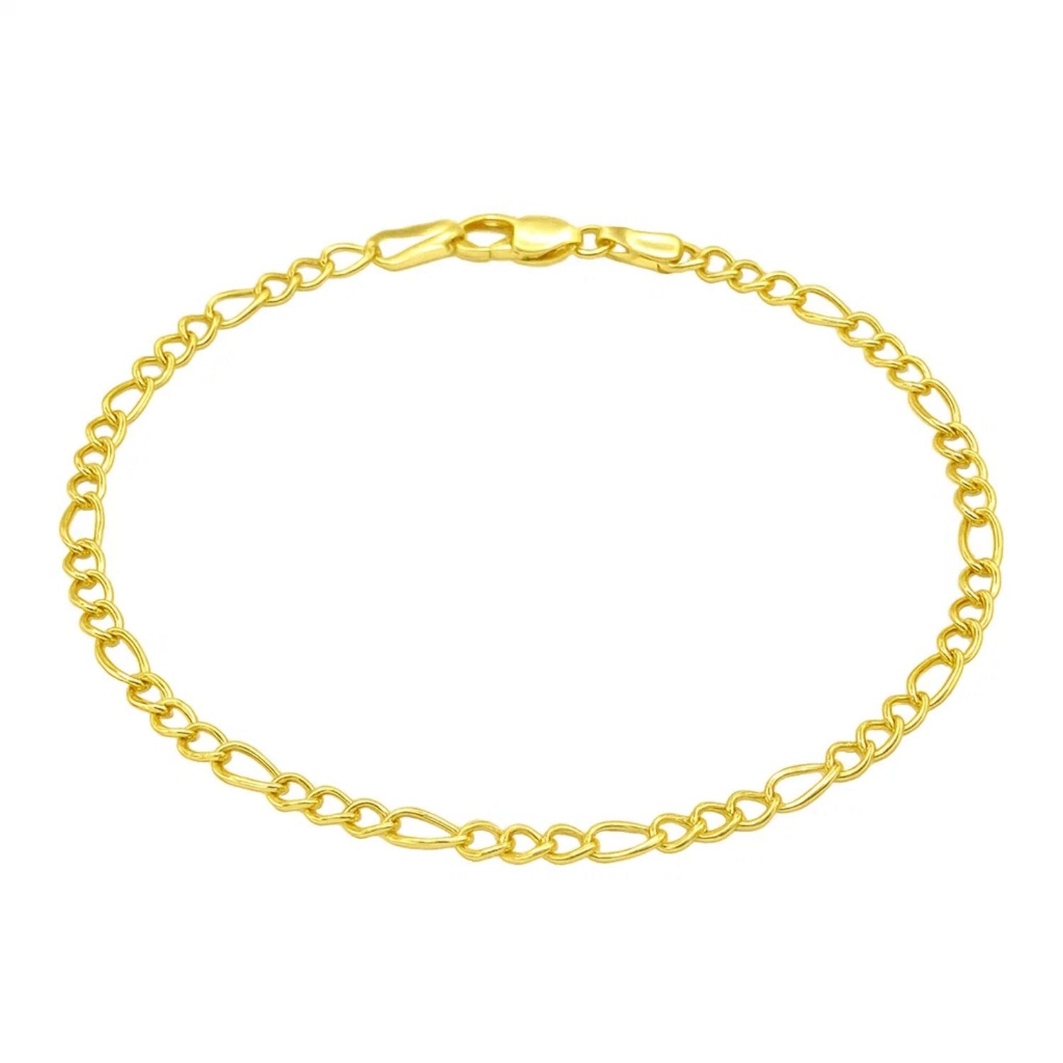 10k Yellow Gold Link Figaro Bracelet (2.60 mm)